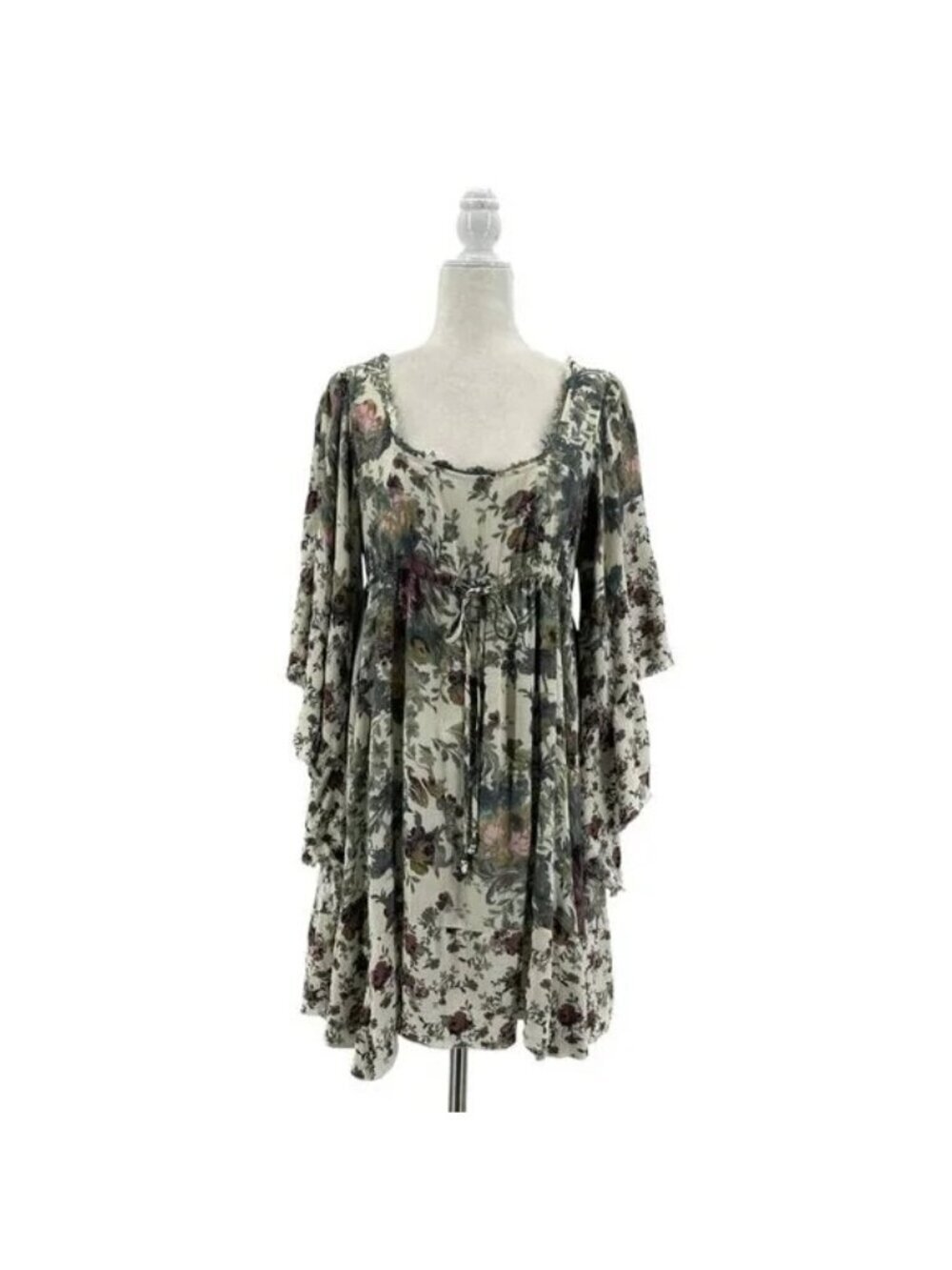 Free People Heart of Gold Ivory Floral Babydoll Mini Dress - Picture 3 of 8